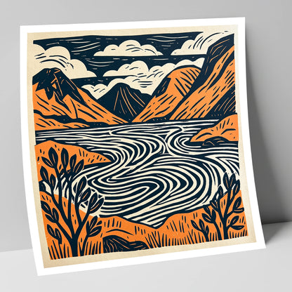 Wasdale Valley in Terracotta lake district valley art print