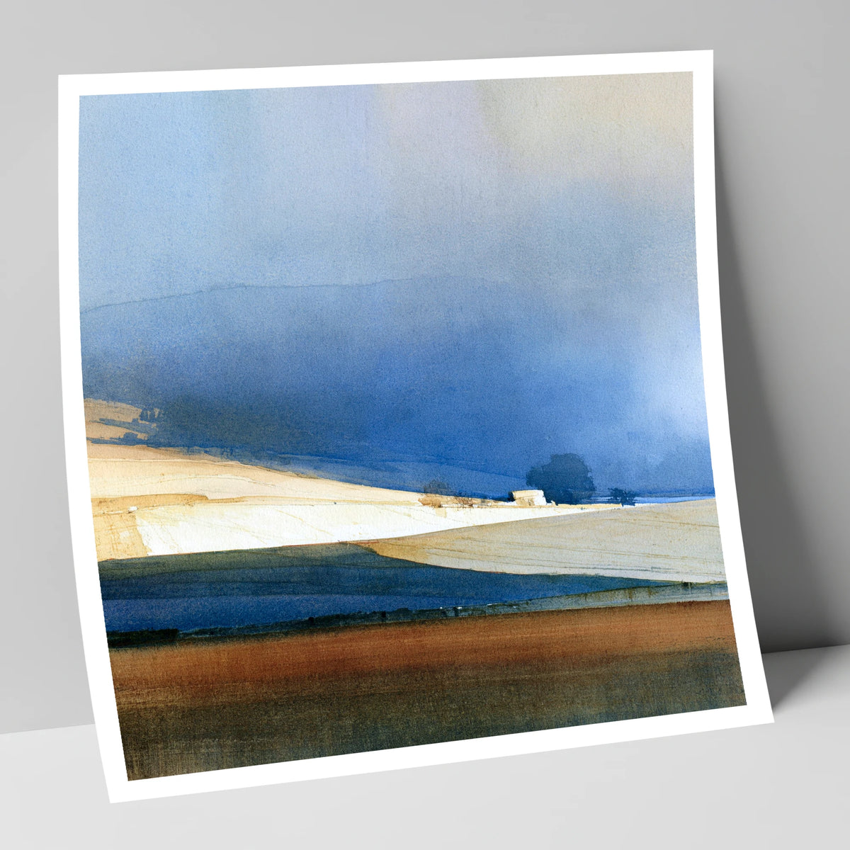 Patchwork Fields Under Indigo Sky lake district valley art print