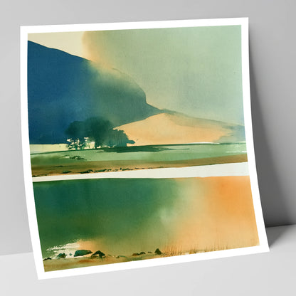 Ink Blue Fells and Lake lake district lake art print