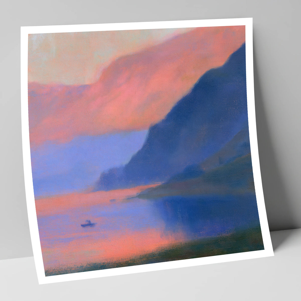Indigo Fells at Pink Twilight lake district lake art print