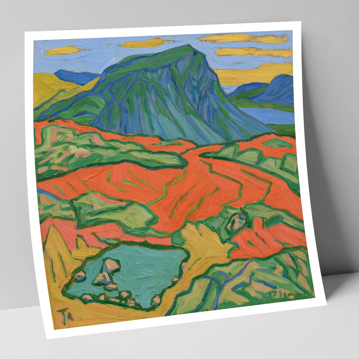 Vivid Haystacks Fell and Tarn lake district fell art print