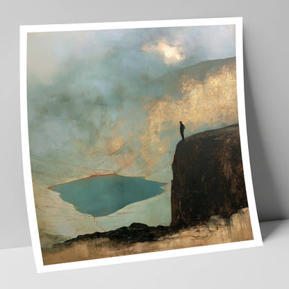 Helvellyn Walker in Golden Light lake district fell art print