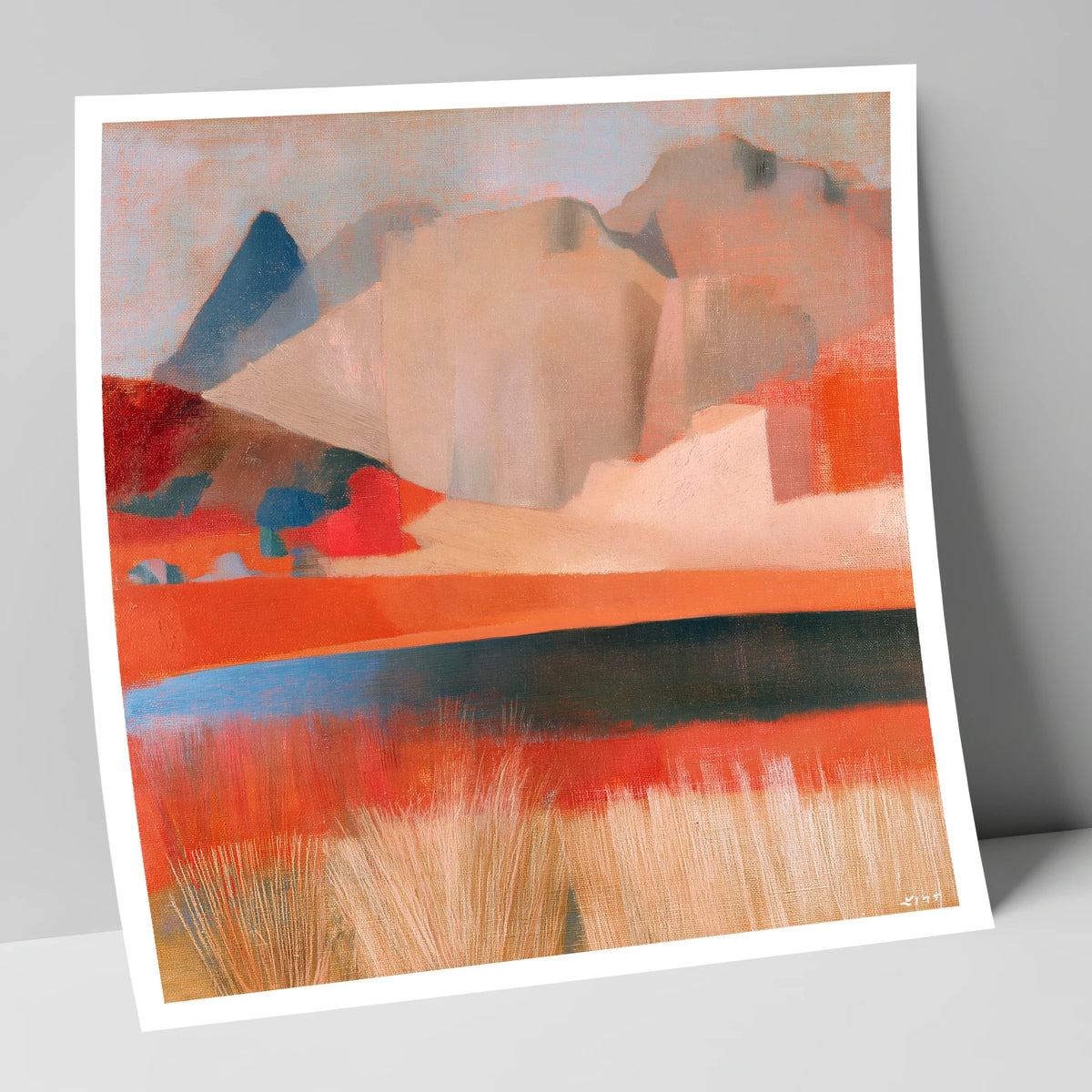 Stickle Tarn in Warm Terracotta lake district fell art print