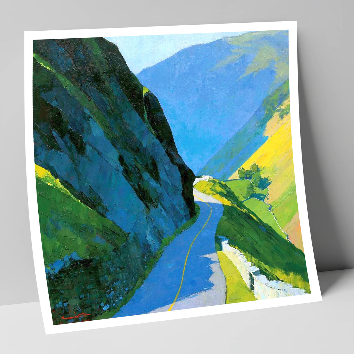Honister Pass in Vivid Sunlight lake district valley art print