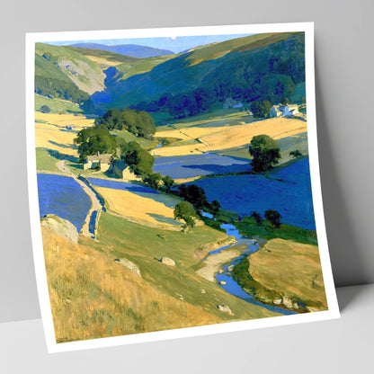 Golden Fields in the Dale lake district valley art print