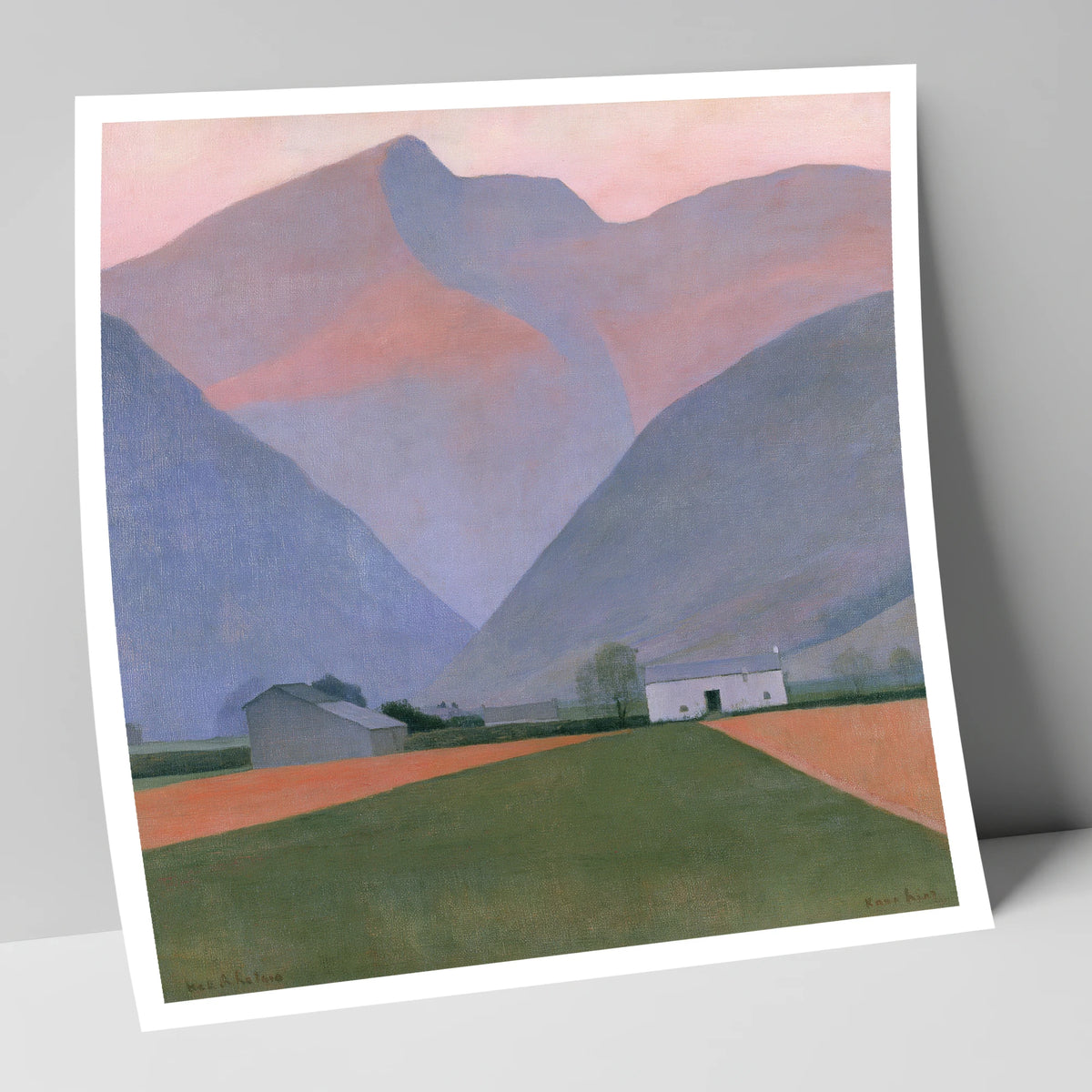 Valley Farm Beneath Pastel Fells lake district valley art print