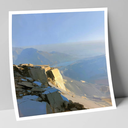 Sunlit Summit Over Hazy Fells lake district fell art print