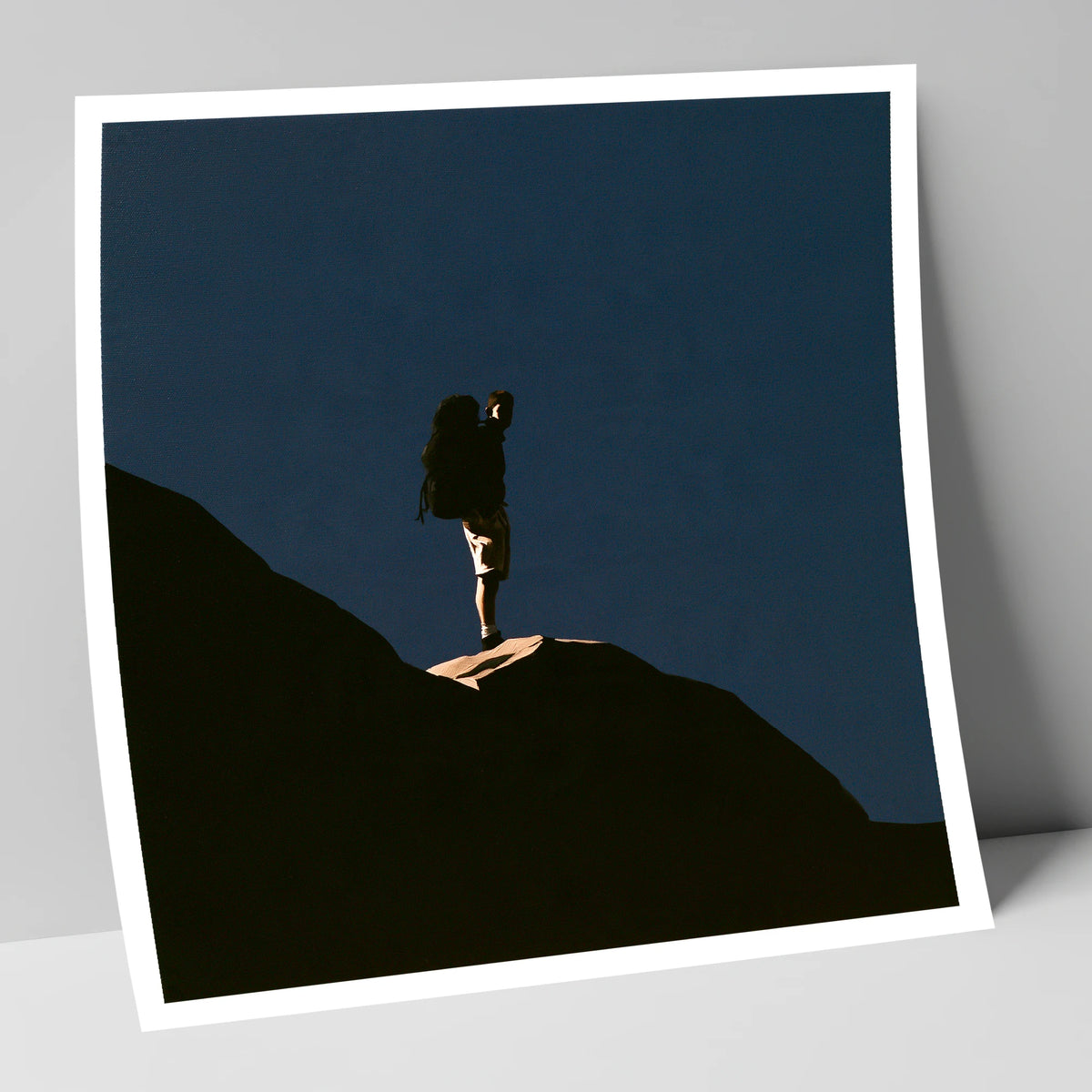 Hiker Silhouette on Dark Fell lake district walking art print