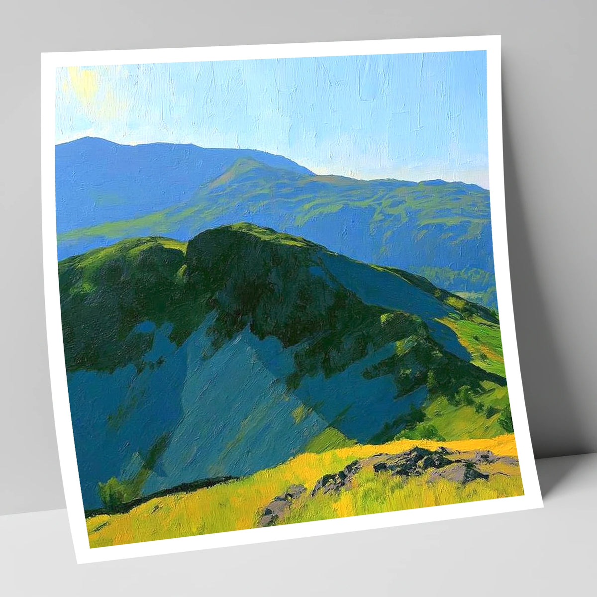 Sunlit Crags of Holme Fell lake district fell art print