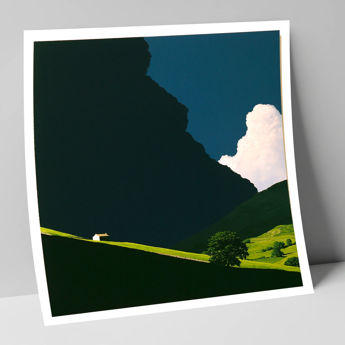 Rolling Fells Under Dark Cloud lake district fell art print