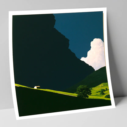 Rolling Fells Under Dark Cloud lake district fell art print