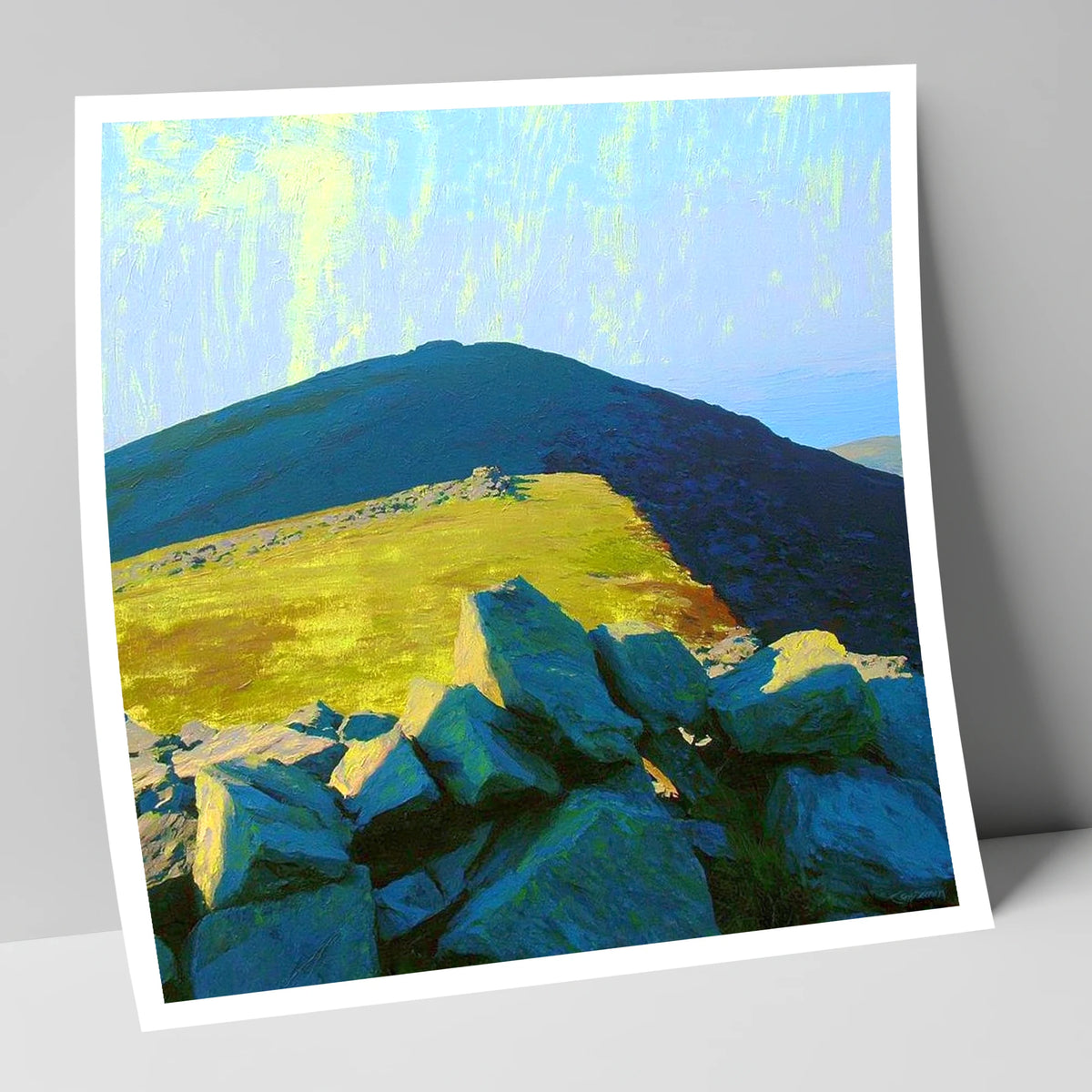 Sunlit Ridge on Gavel Fell lake district fell art print