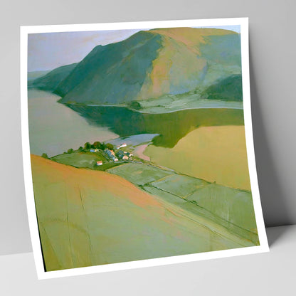 Glenridding from Above Ullswater lake district village art print