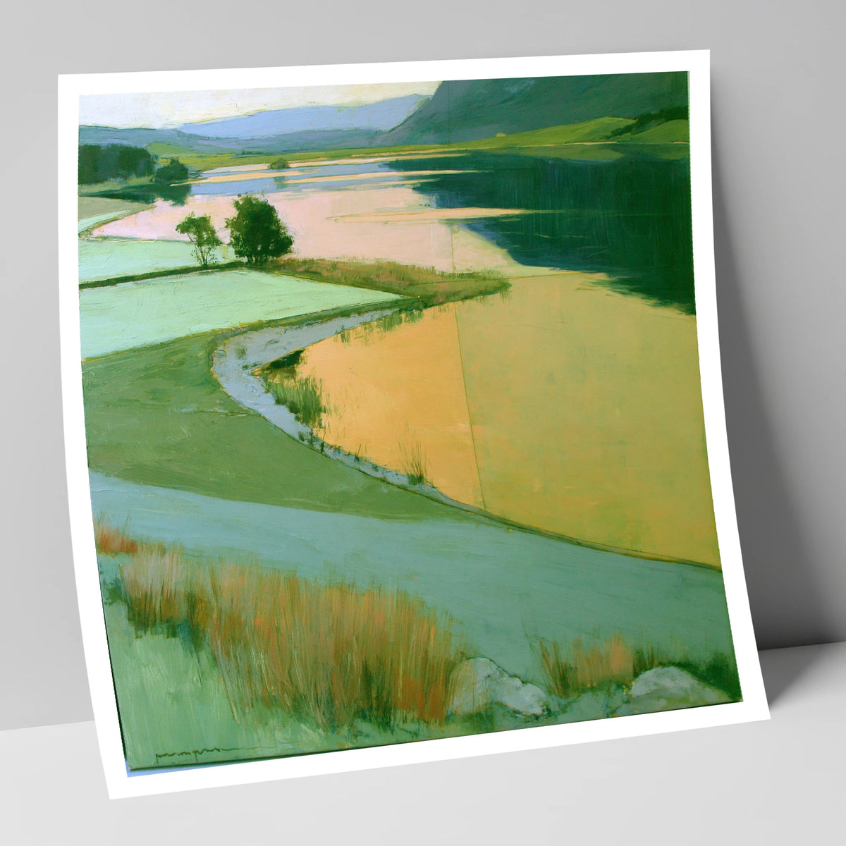 Lake and Golden Valley Fields lake district lake art print