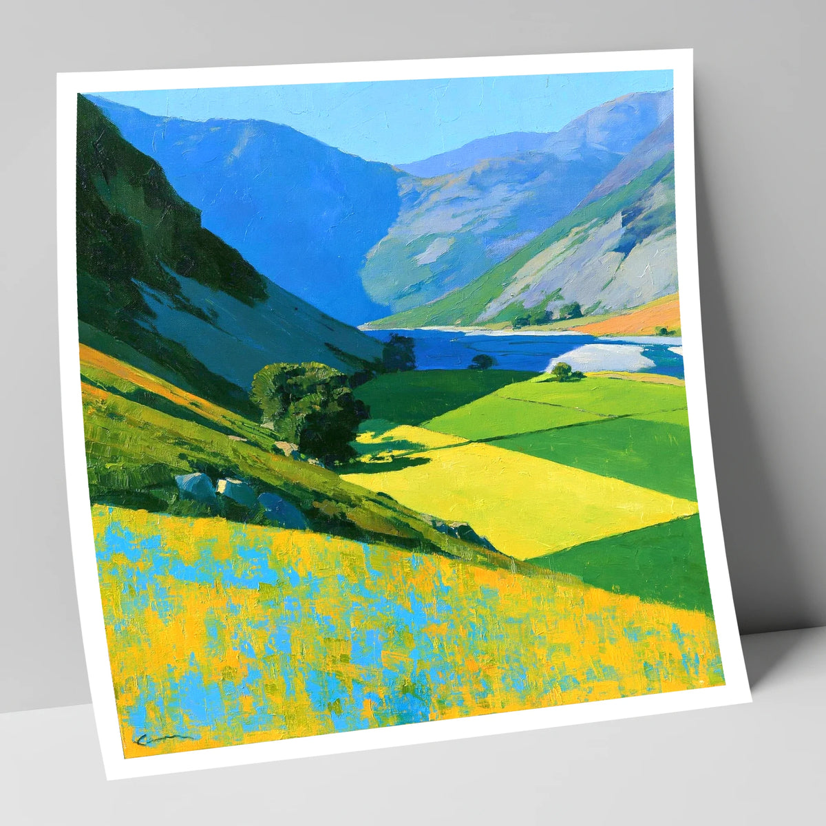 Vibrant Fields of the Buttermere Valley lake district valley art print