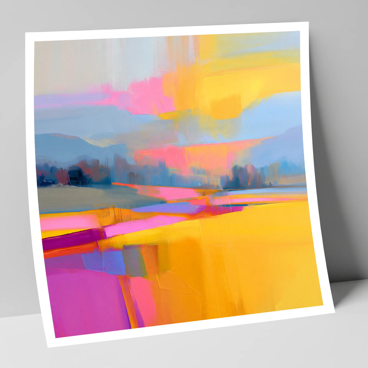 Fuchsia and Gold Evening Fells lake district sky art print