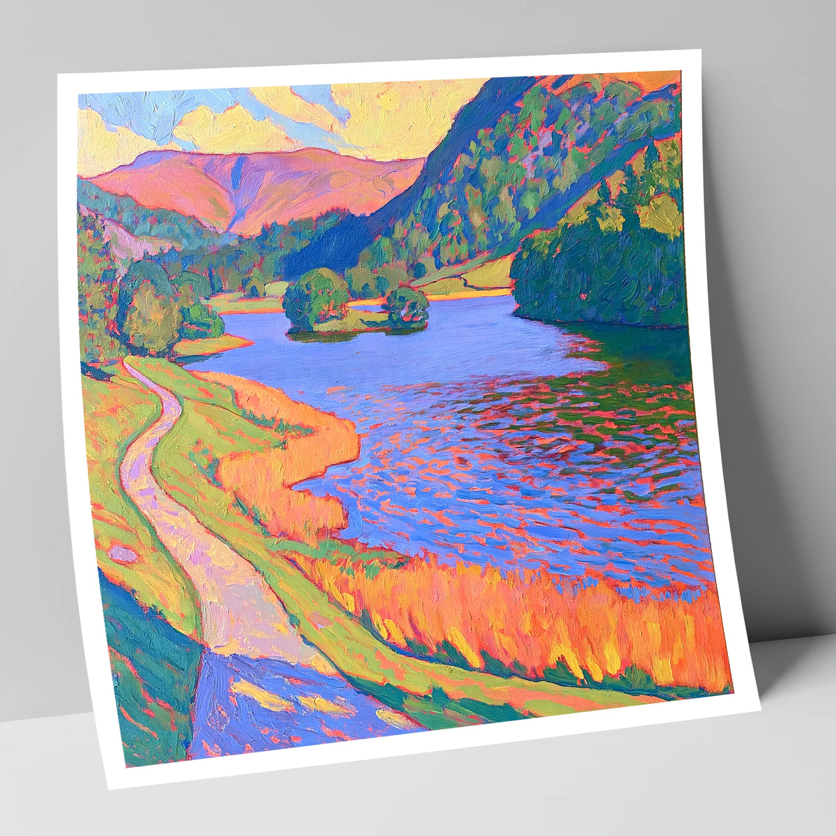 Vivid Path Beside Rydal Water lake district lake art print