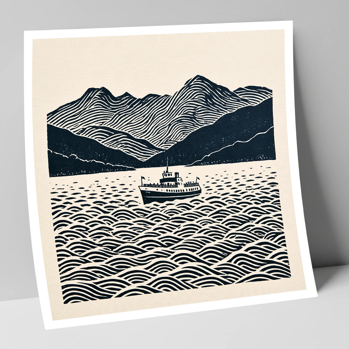 Windermere Cruiser Against Rhythmic Fells lake district lake art print