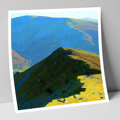 Hartsop Above How Sunlit Ridge lake district fell art print