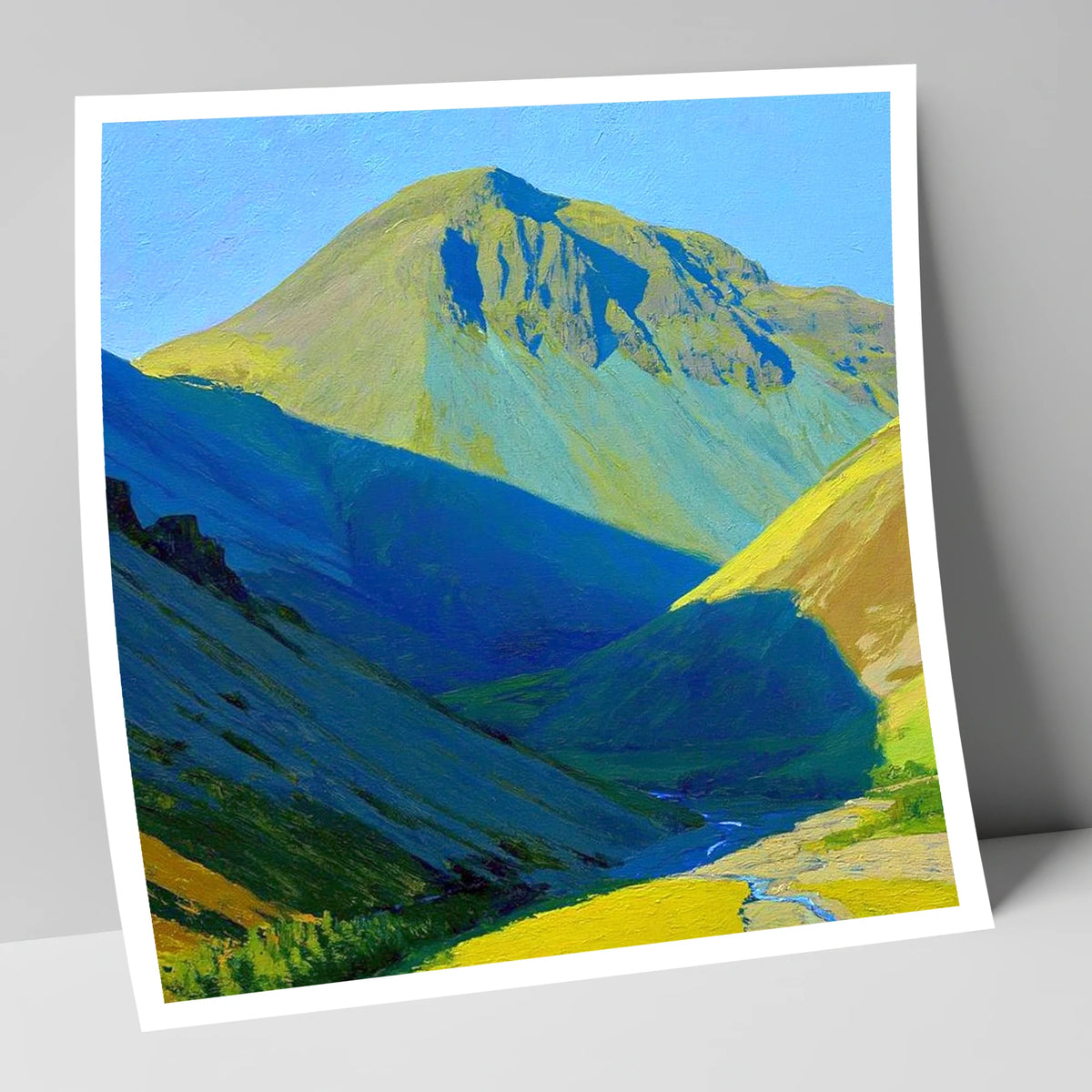 Vibrant Light on Great Gable lake district fell art print