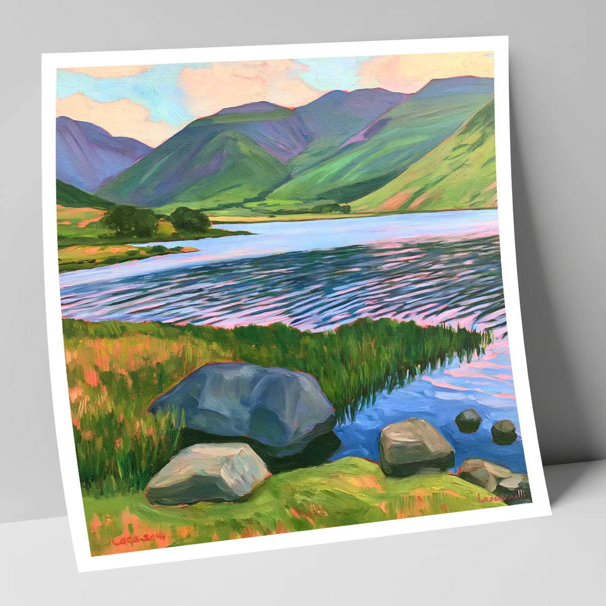 Sunset Ripples on the Lake lake district lake art print