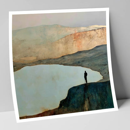 Haystacks Walker Beside Innominate Tarn lake district fell art print
