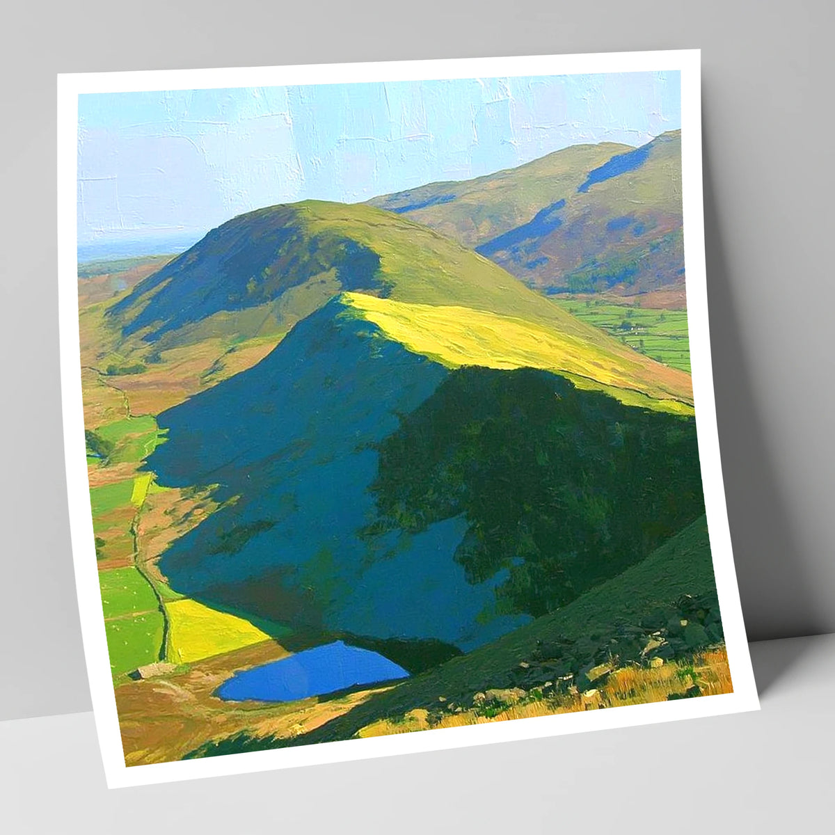 Vivid Sunlight On Beda Fell lake district fell art print