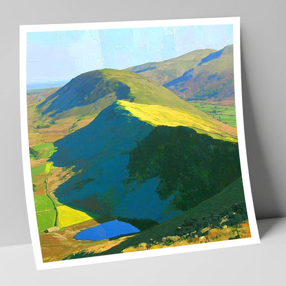 Vivid Sunlight On Beda Fell lake district fell art print