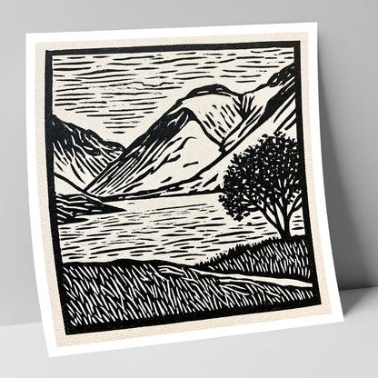 Wasdale in Black and White lake district valley art print