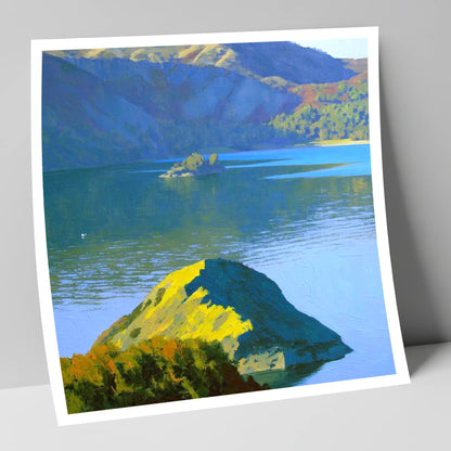 Sunlit Glenridding Dodd Crags lake district fell art print