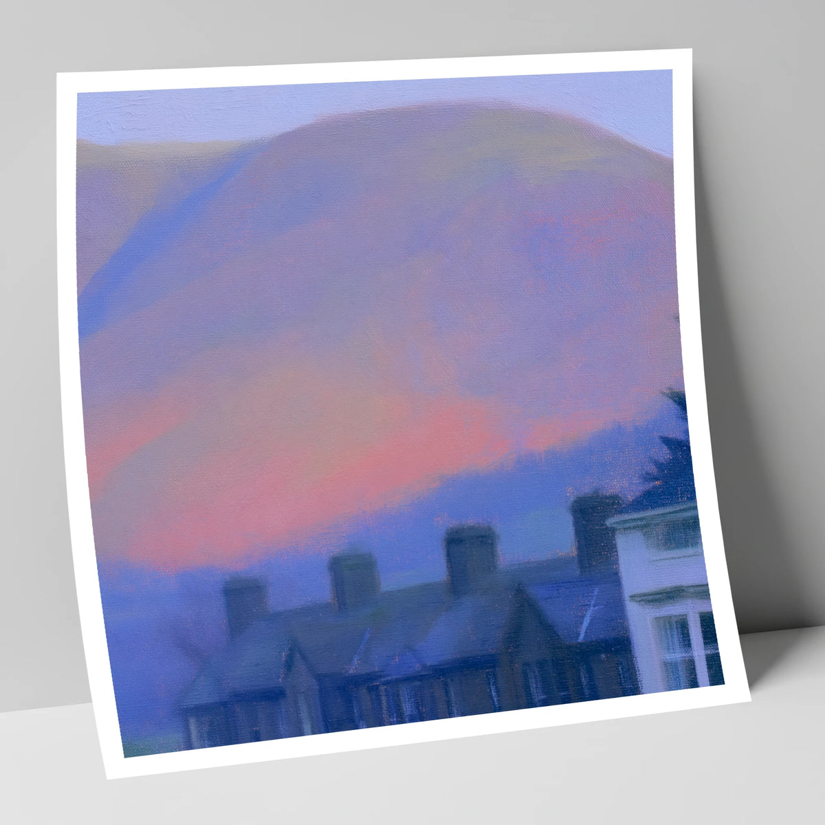 Keswick Terraces and Skiddaw Twilight lake district village art print