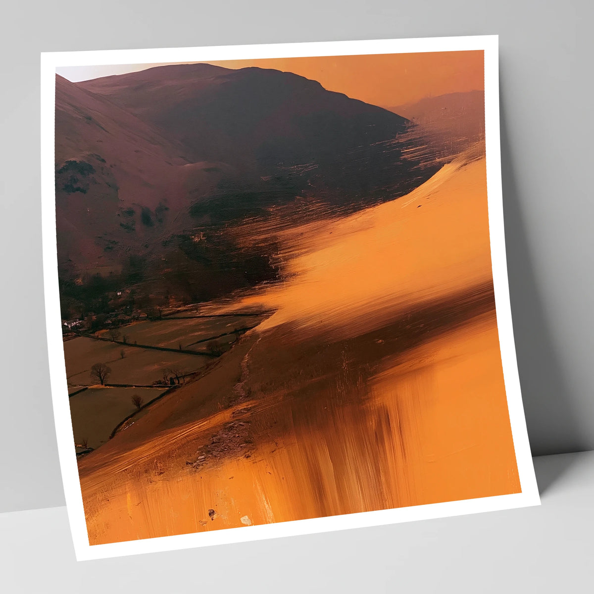 Amber Bracken Above Patterdale lake district village art print