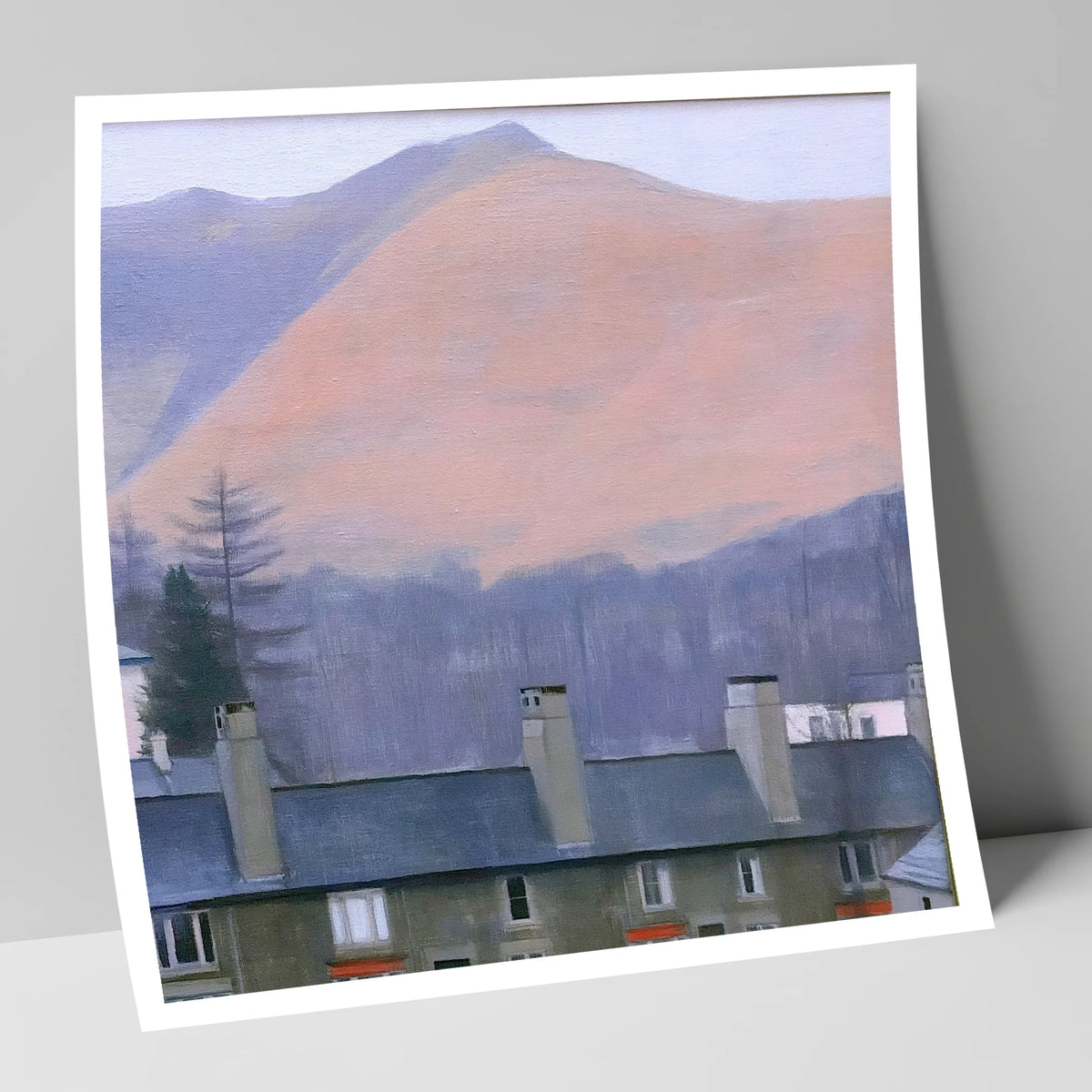 Skiddaw over Keswick at Dusk lake district village art print