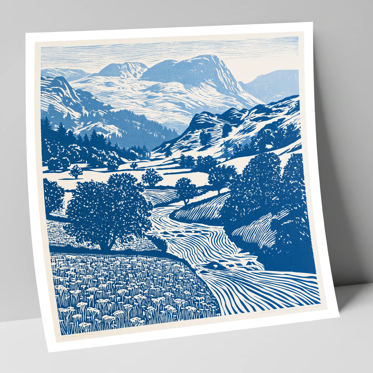 Cobalt Blue Eskdale Valley lake district valley art print
