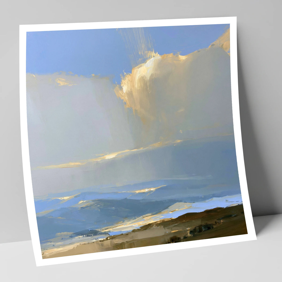 Sunlit Cloud Over Rolling Fells lake district fell art print