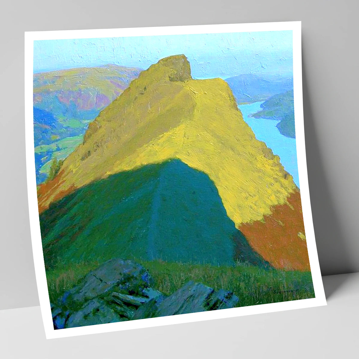 Sunlit Helm Crag Summit Ridge lake district fell art print