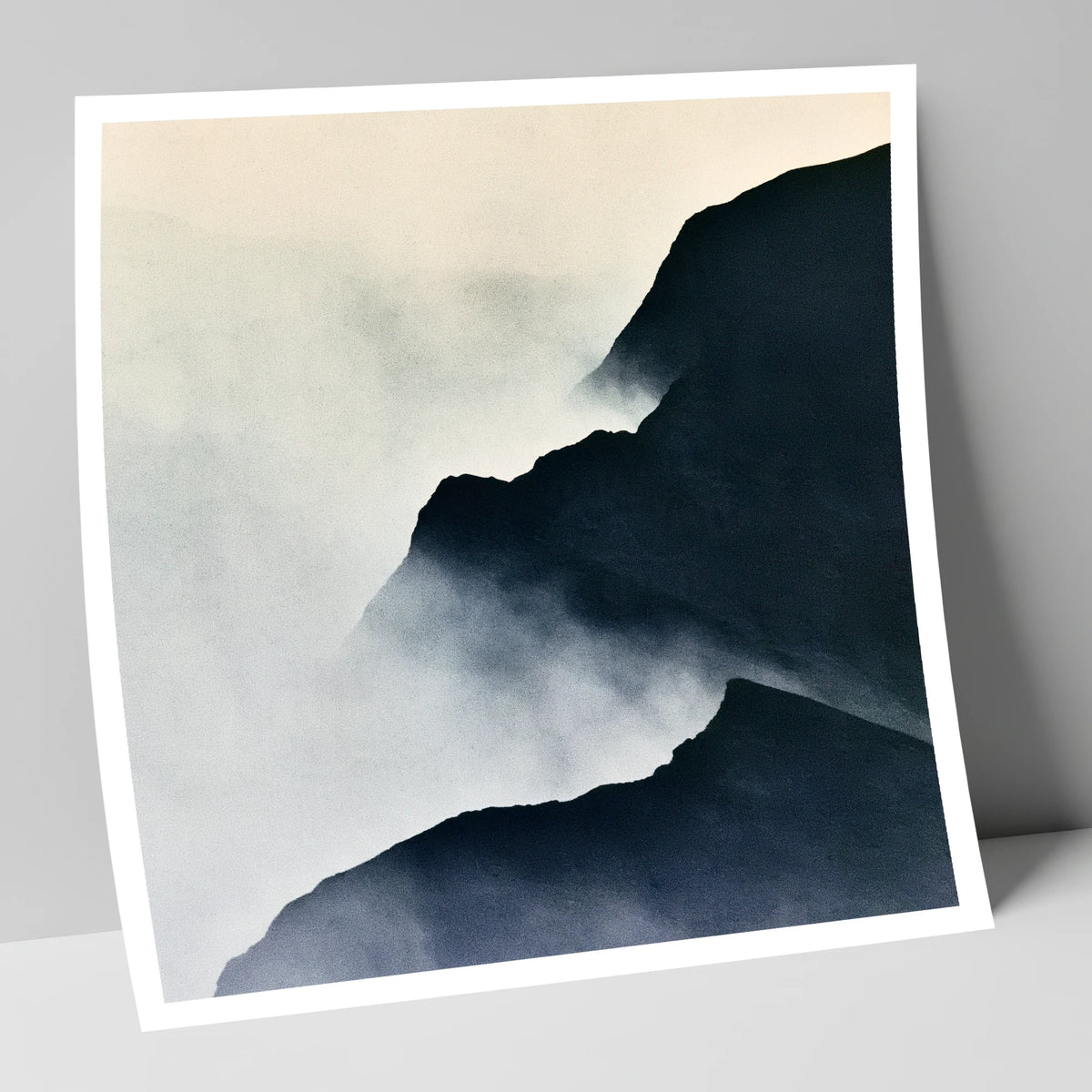 Misty Indigo Mountain Ridge lake district fell art print