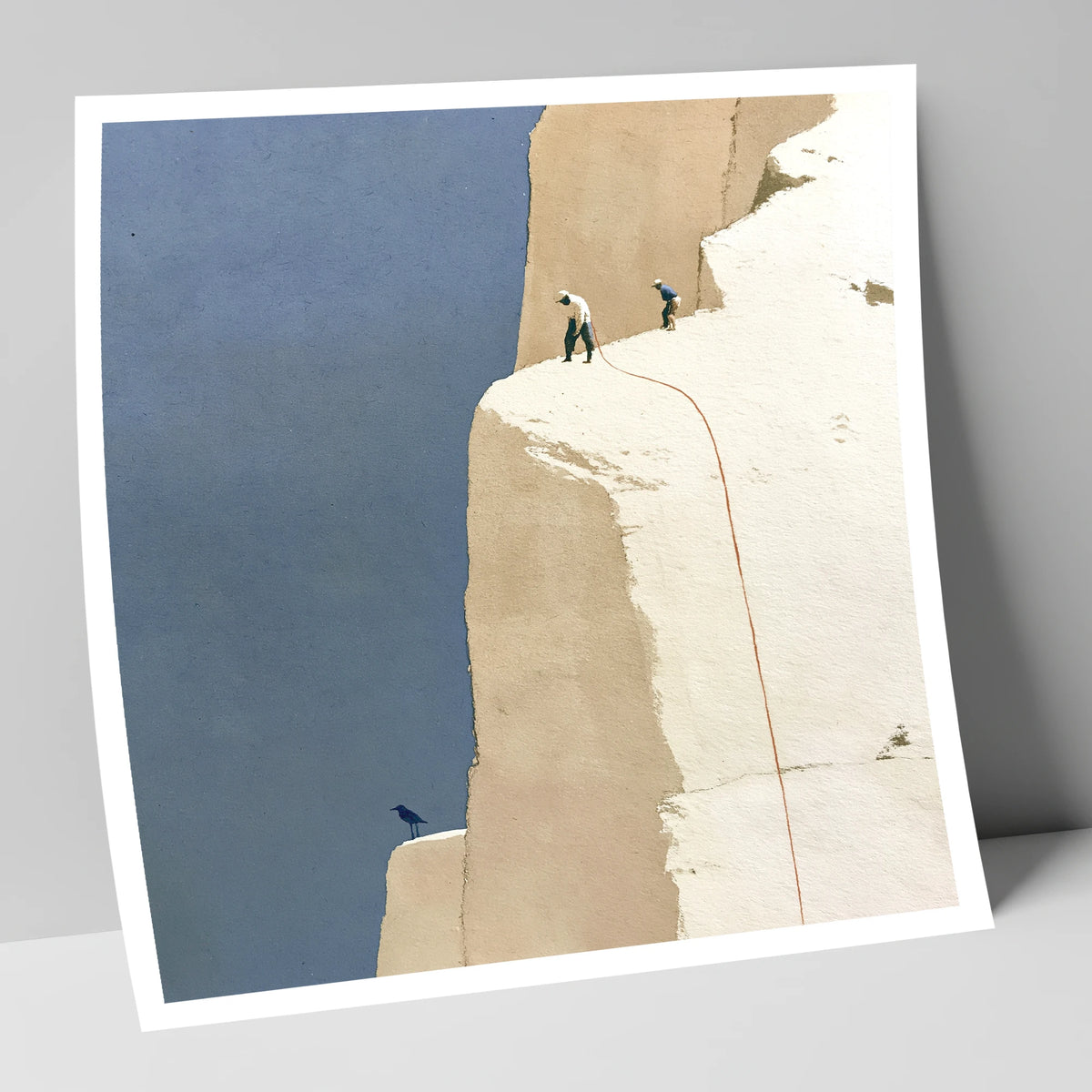 Climbers on High White Fell Ledges lake district walking art print