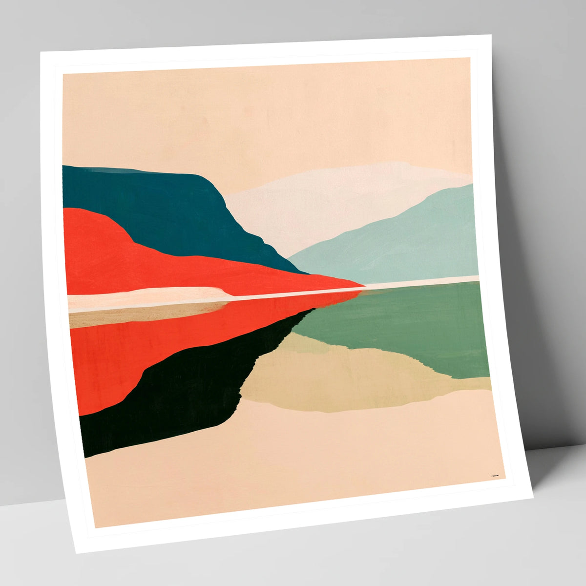 Contemporary Calm Lake Reflections lake district lake art print