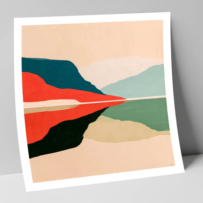 Contemporary Calm Lake Reflections lake district lake art print