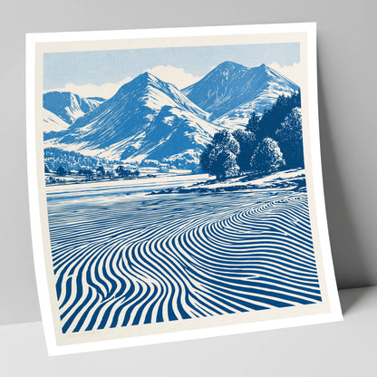 Ennerdale Water in Cobalt Blue lake district valley art print