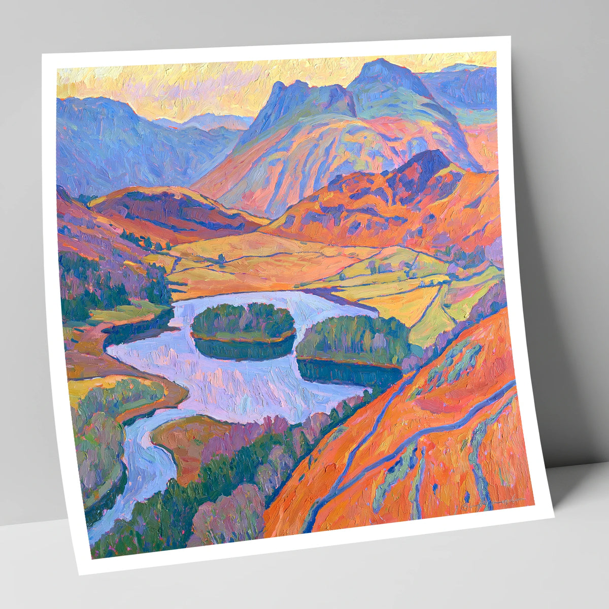 Radiant Fells Above Elter Water lake district lake art print