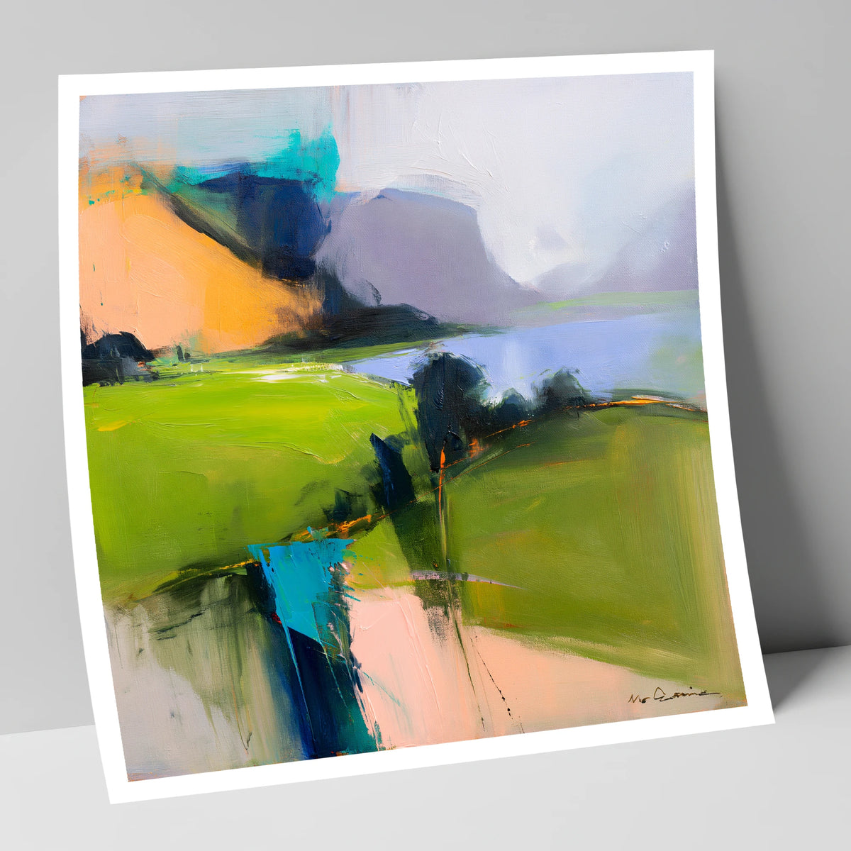 Vivid Green Valley Between Fells lake district valley art print