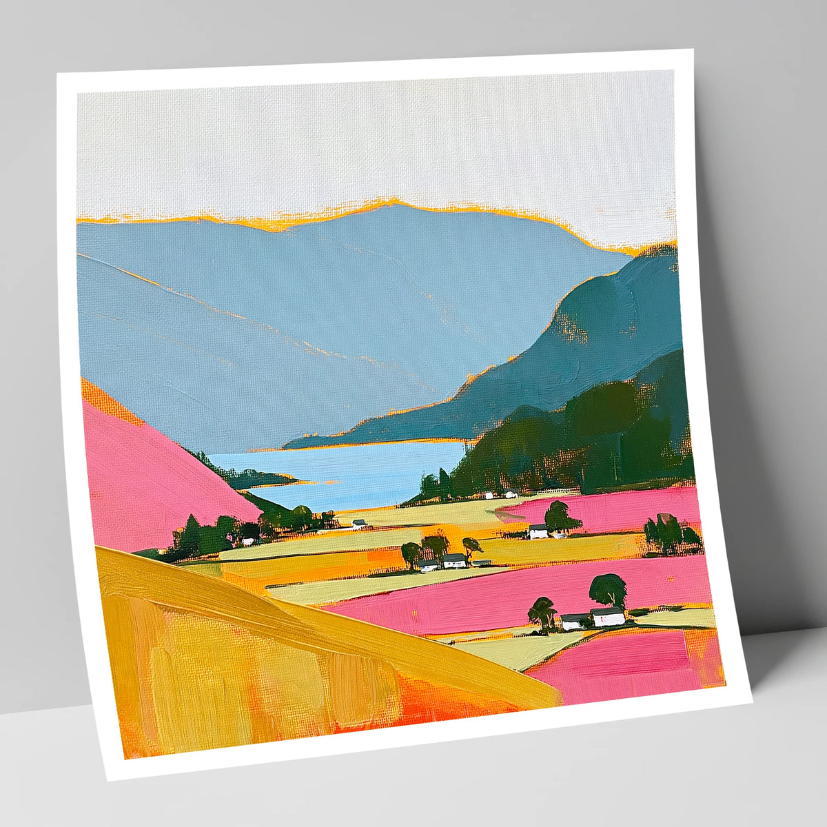 Patterdale Valley in Bold Colour lake district village art print