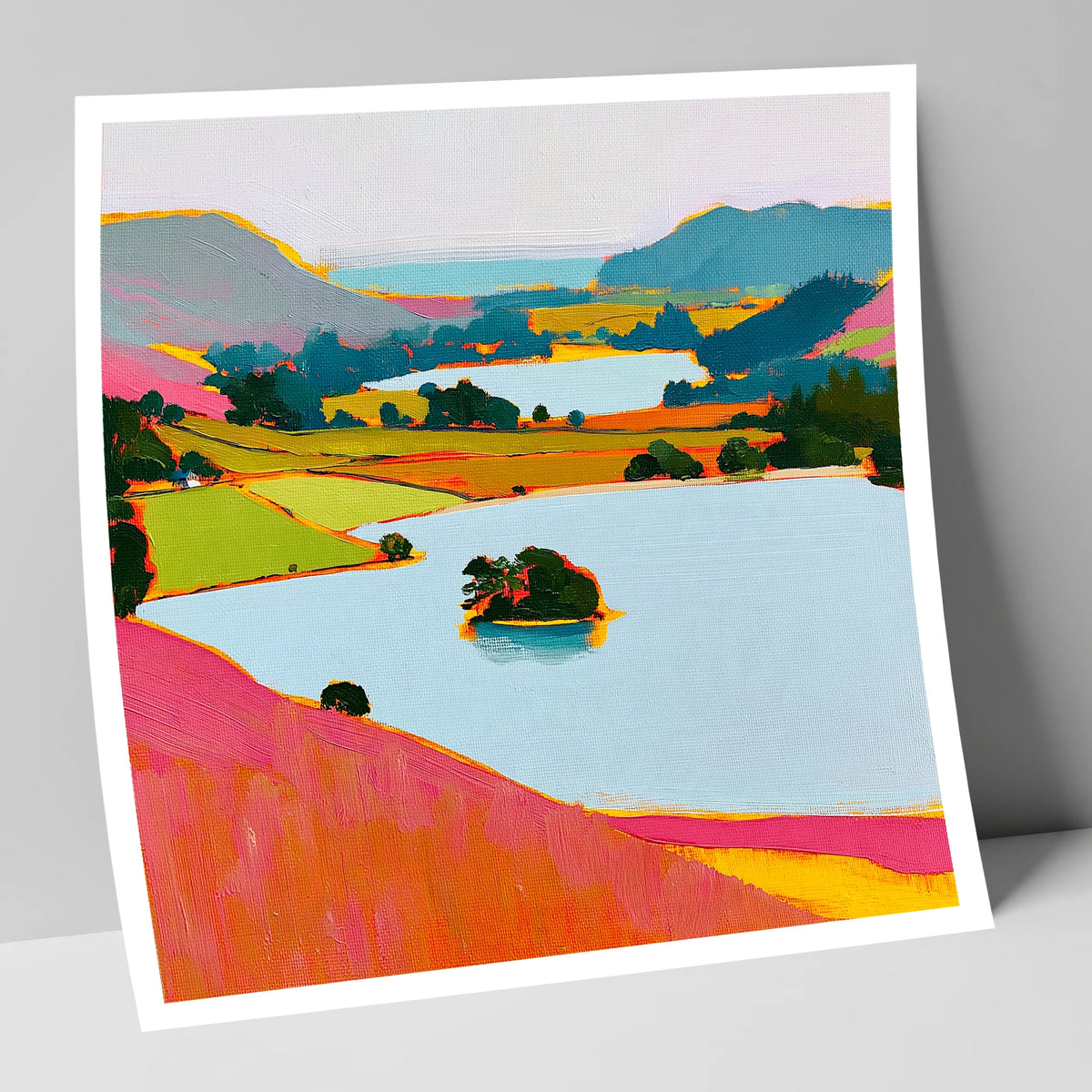 Vibrant Grasmere From the Fells lake district lake art print