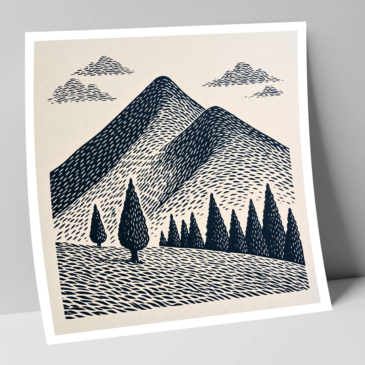 Midnight Blue Blencathra Peaks lake district fell art print