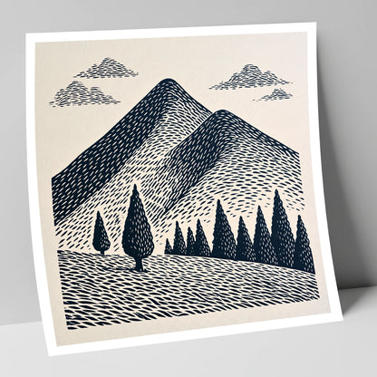 Midnight Blue Blencathra Peaks lake district fell art print