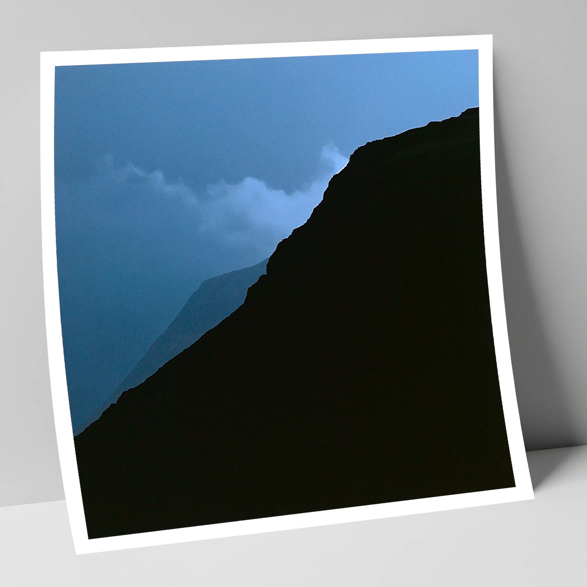 Misty Mountain Ridge Silhouette lake district fell art print