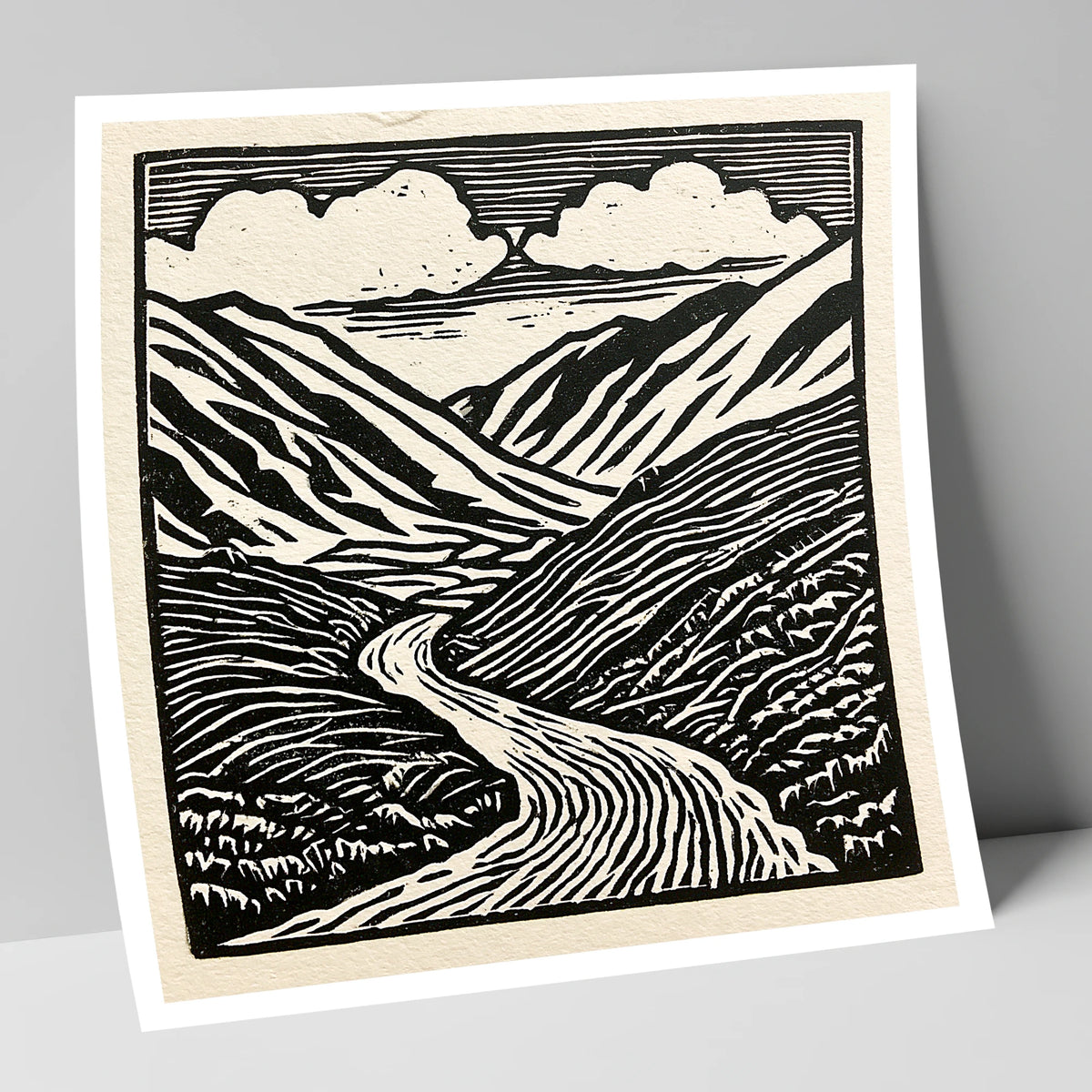 Monochrome Kirkstone Pass lake district valley art print