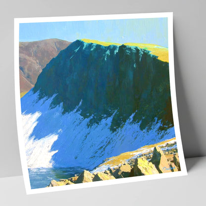 Winter Sunlight on Dow Crag lake district fell art print